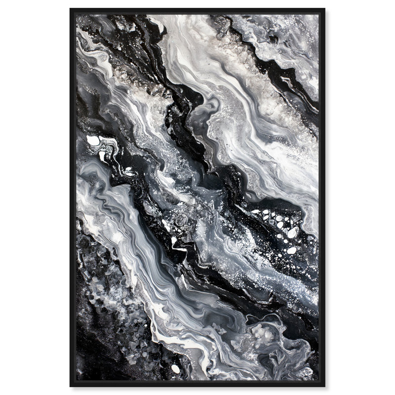 «Ethereal Bloom 2», peinture sur toile abstraite par Art Remedy, Cadre noir, H 16 po x l 11 po