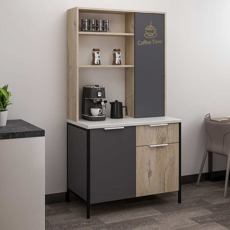 Wesa Multi-Purpose Cabinet, Anthracite Color, 37.0 x 70.9 x 19.7 inches | 100% Melamine Coated Particle Board, Thickness: 0.7 inches | Stylish Storage Solution for Home or Office, Durable & Functional Design