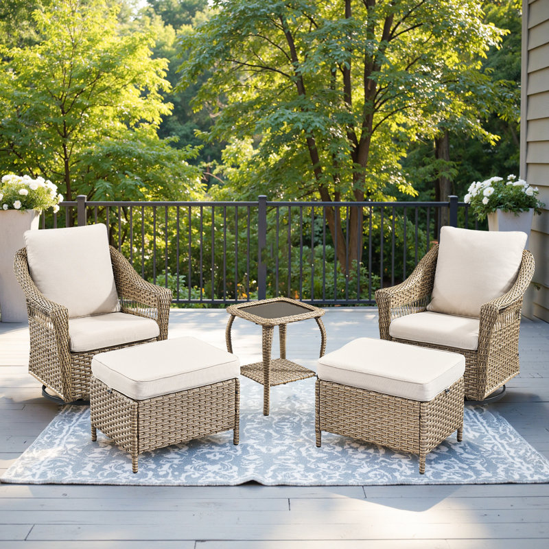 Fauteuil pivotant Quirama, Coussin blanc / cadre brun clair