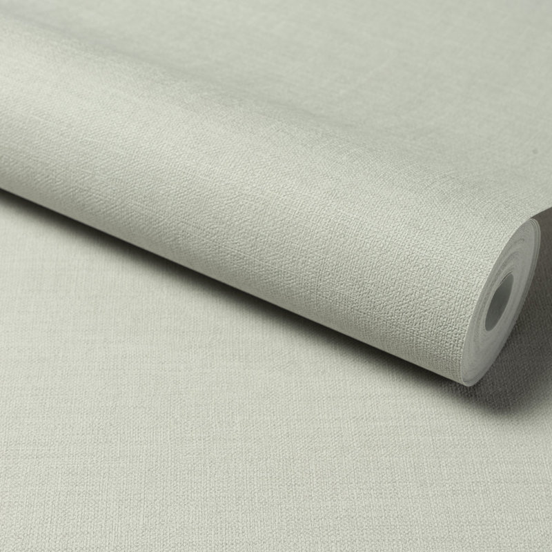 Structured Walls Collection Plain Linen Wallpaper Roll, Grey