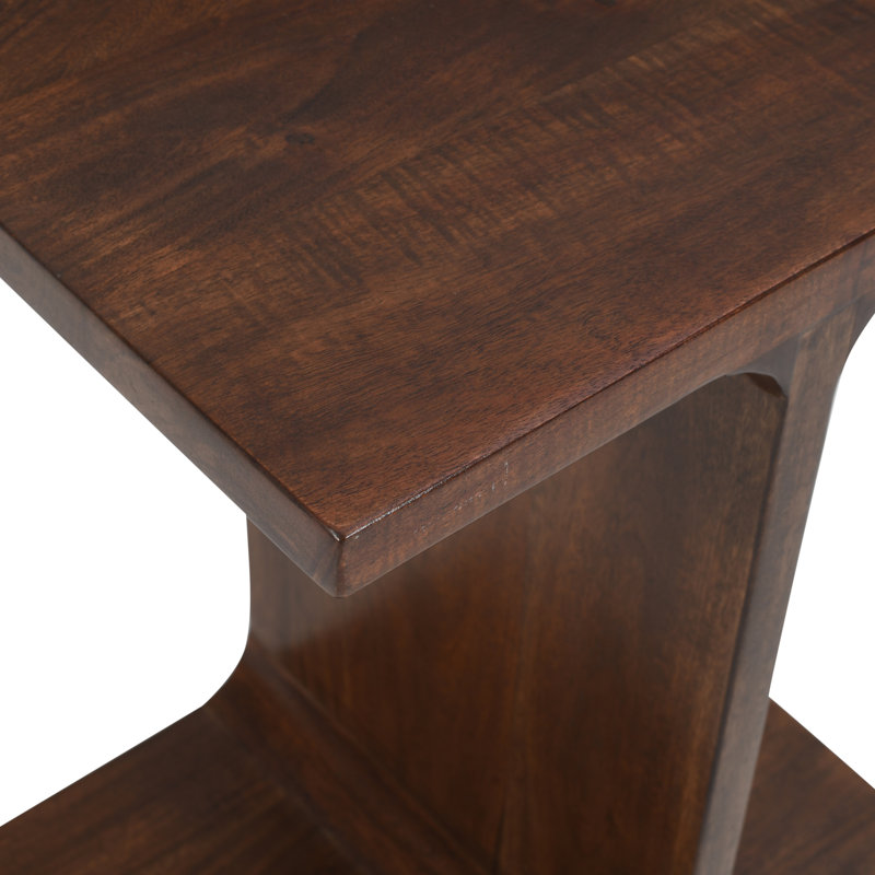 Gundars Solid Wood Modern Accent End I-Table - Natural, Brown