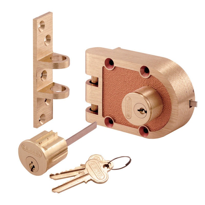 Blocage de 2 cylindres, verrou plat, Prime-Line, Or