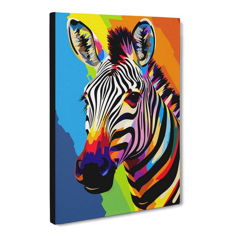 Zebra Pop - Wrapped Canvas, 76cm H x 50cm W x 3cm D