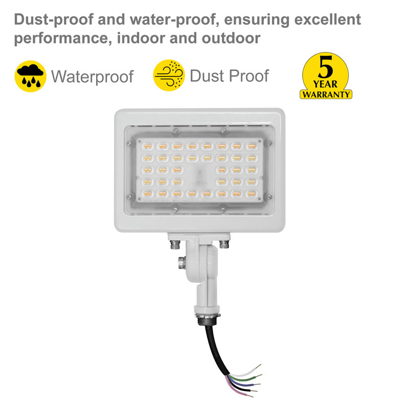 LED Flood Light 30W 4200 Lumens Outdoor Adjustable Knuckle Mount Security Light  3CCT, Satin
