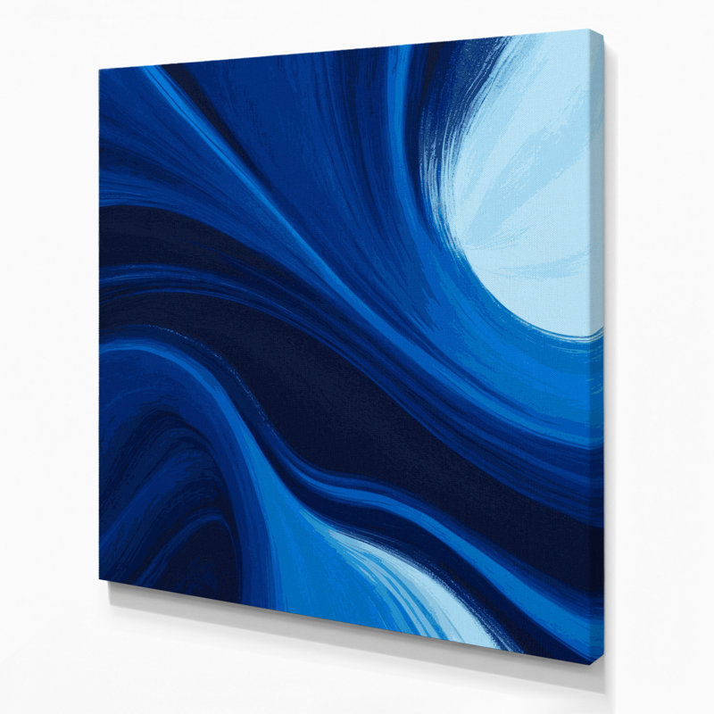 Art abstrait sur toile abstrait bleu, H 16 po x l 16 po