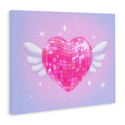 Disco Heart with Wings Canvas, design by Stephanie Sanchez