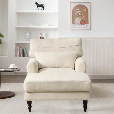 Modern Chaise Lounger Upholstered Sleeper Lounge Sofa Chair With Sturdy Legs by Alcott Hill