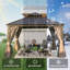 14 pi. L 12 pi. D Pavillon de jardin d'extérieur en acier galvanisé avec double toit