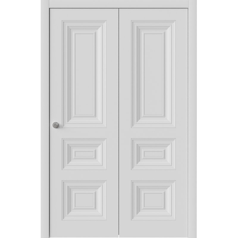 Portes coulissantes pliantes pour garde-robe | Blanc ESSENTIEL 1233 | Ensemble de quincaillerie pour moulures robustes | Portes de garde-robe de chambre en bois massif