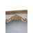 47x17.5x82.5" Large Five-tiered Wooden Bookshelf With Arched Top And Earthy White And Beige Finish