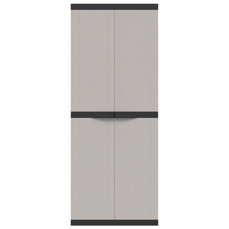 Plastic Single Storage Cabinet ( 165cm H x 65cm W x 37cm D), Black/Grey