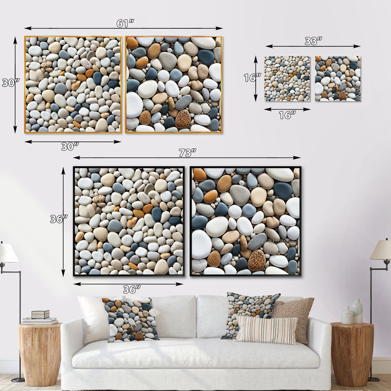Murillo - Ensemble de 2 collages carrés nature, H 36 po x l 73 po, Toile tendue