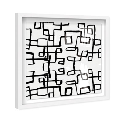 Oliver Gal Simple Geometry Lines Abstract - Luxury Shadowbox Framed Wall Art