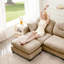 Chenille, canapé modulaire à 3 places, conception en L, ergonomique, chameau ergonomique, canapé, tissu chenille, coussin
