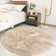 Solid Colored Shaggy 4X4ft Round Rug For Living Room Fluffy Rug
