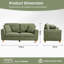 2-Seater Corduroy Sofa with 2 Throw Pillows, Deep-Seated Upholstered Couch with Square Arms-1639533958