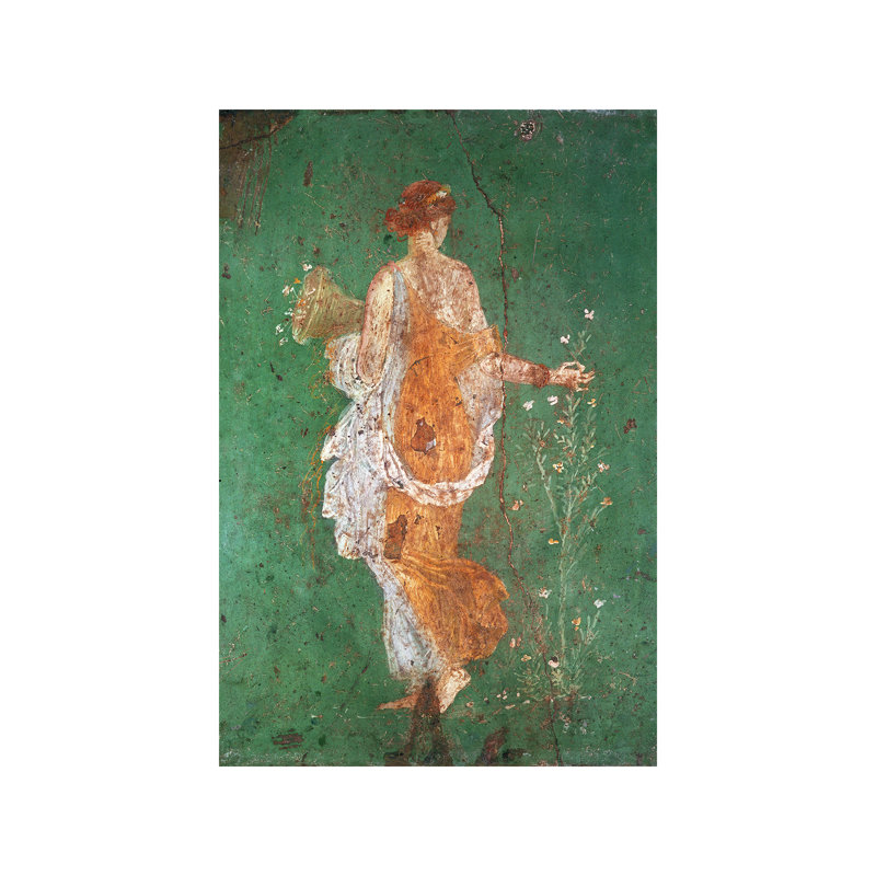 Spring, Maiden Gathering Flowers, From The Villa Of Varano In Stabiae - Wrapped Canvas Painting