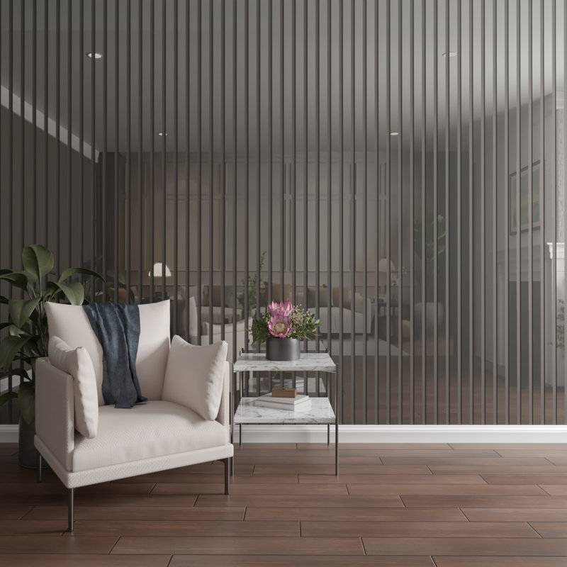 Adjustable Acrylic Slat Wall Panel Kit, Silver Mirror, 94" H x 44" W