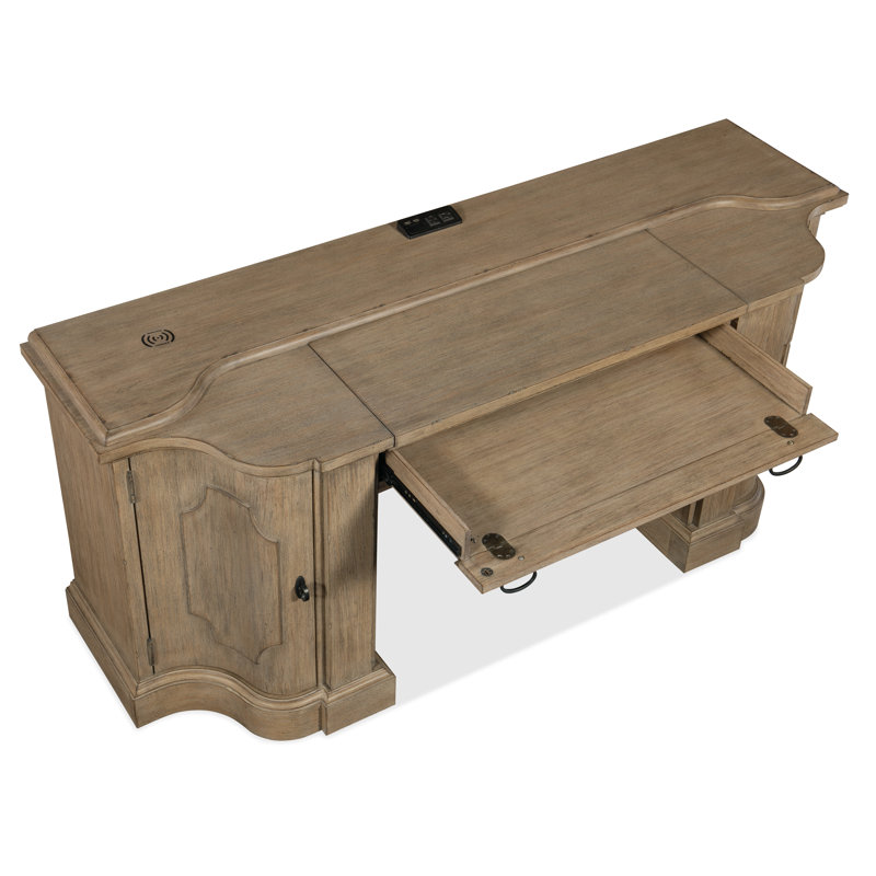 Corsica Executive Home Office Desk in Artisan Light Natural Finish