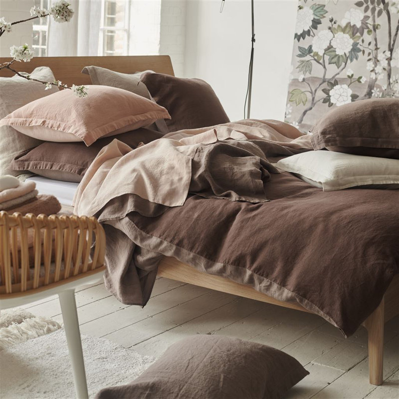 Biella Cocoa & Roebuck Duvet Cover, Queen Duvet Cover