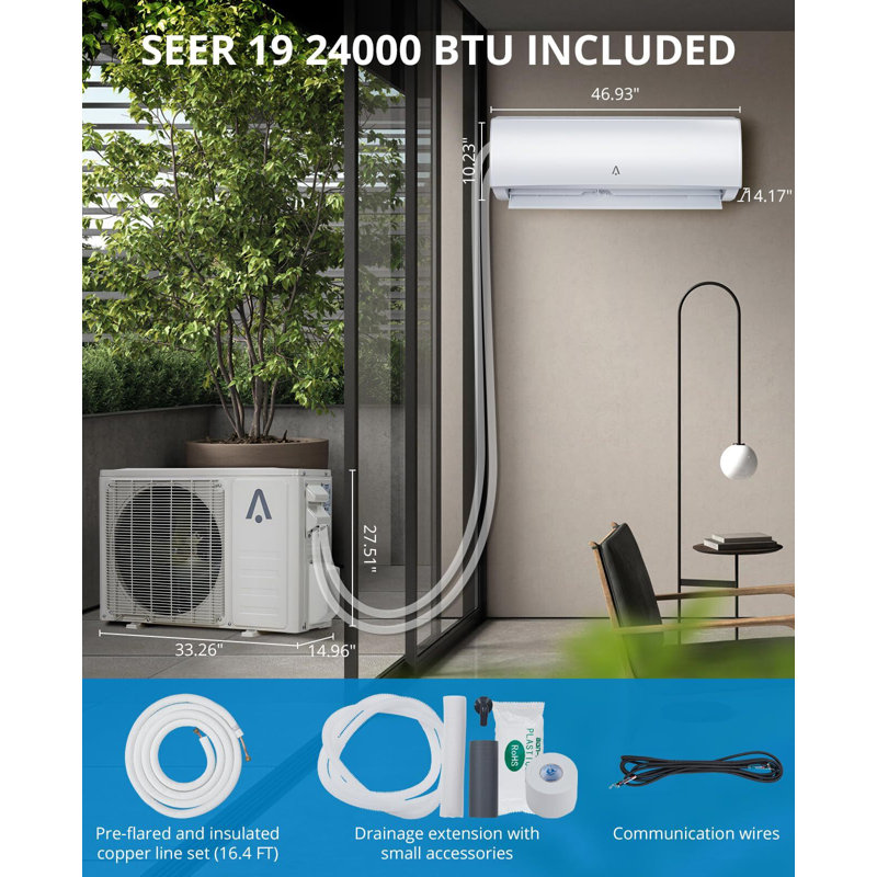 Babevy 24000 BTU Wi-Fi Connected Ductless Mini Split Air Conditioner