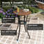 Tenesia Round Metal Outdoor Bar Table With Umbrella Hole , 27.6'' in. W 27.6'' in. D-698236639