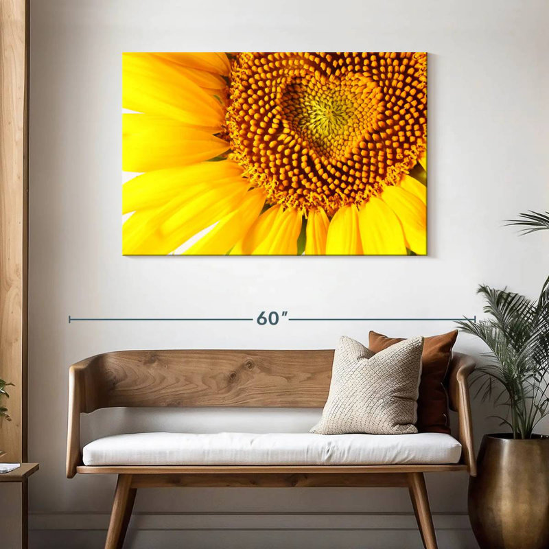 Harnek cœur de tournesol, H 30 po x l 45 po