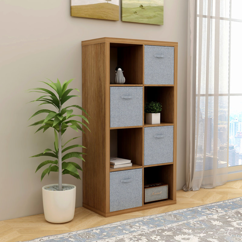 Smart Cube -Cube Organizer Storage With Opened Back Shelves, X  Cube Bookcase Book Shleves  Home, Office, Noyer