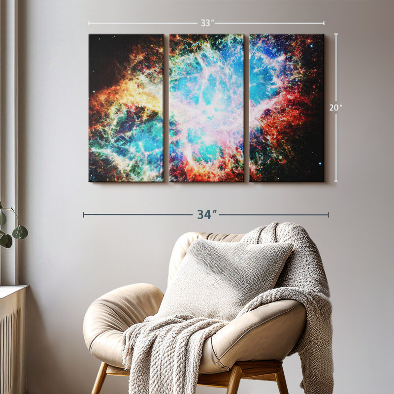 Espace «Reproduction sur toile de nébuleuse éthérée» sur, H 20 po x l 33 po