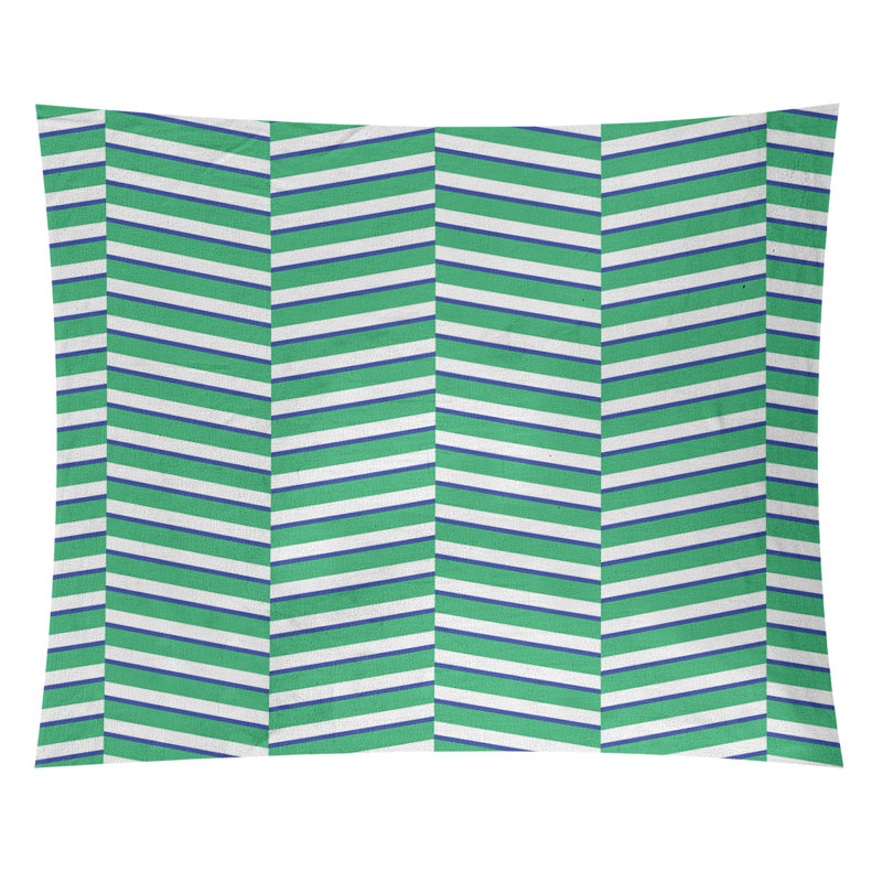 Tapisserie, H 68 po x l 80 po, Vert/bleu marine