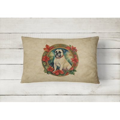Christmas Flowers Frame Outdoor Throw Pillow