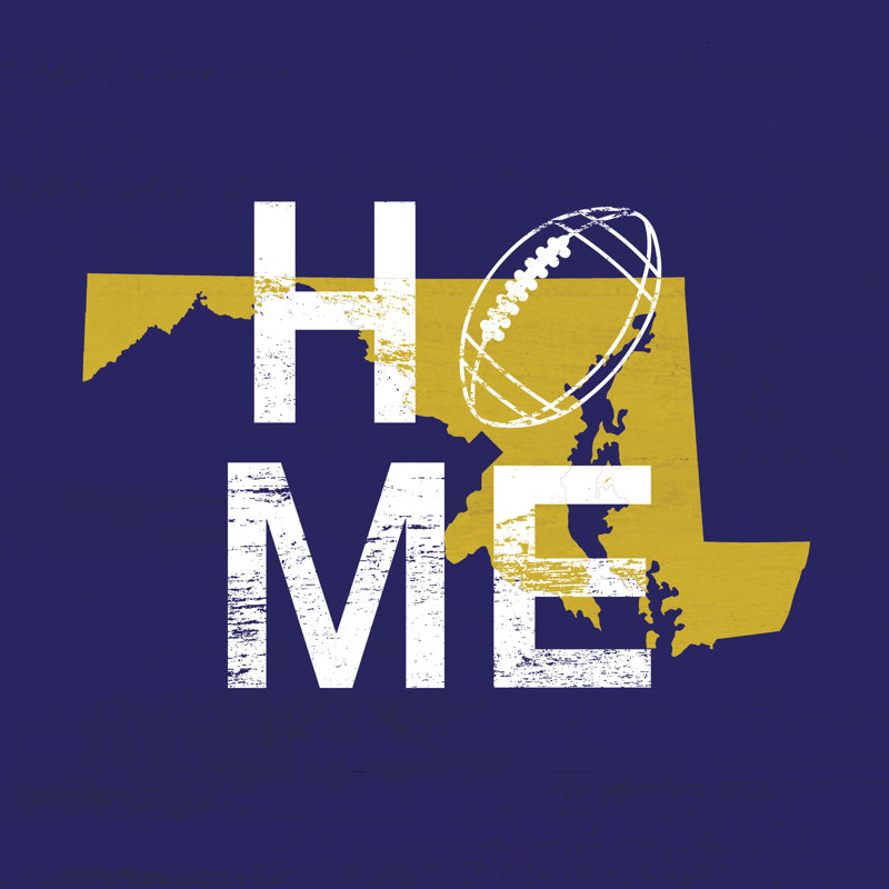 Home Football Ravens - Wrapped Canvas Print, 30cm H x 30cm W x 3.8cm D