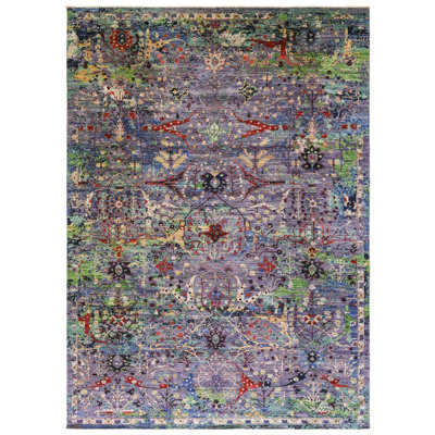 One-of-a-Kind Rectangle 9'10" X 13'10" New Age Area Rug Purple