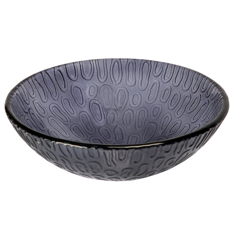 Eden Bath 14.25'' Charcoal Gray Tempered Glass Circular Bathroom Sink