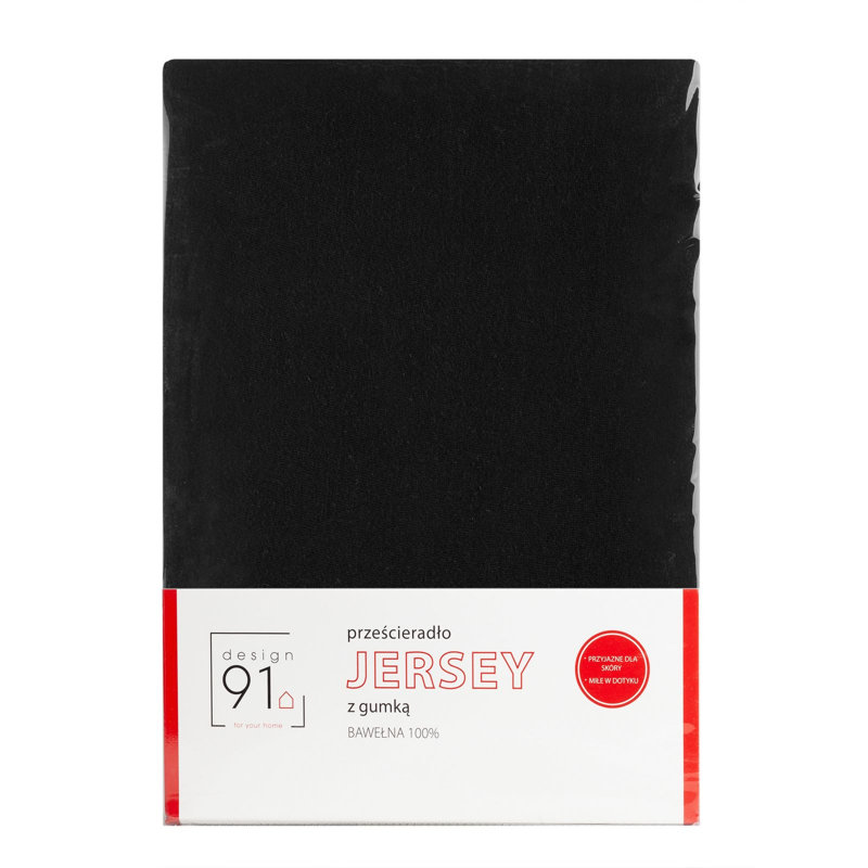 100% Cotton Jersey Fitted Sheet, Black, 140 x 200 cm