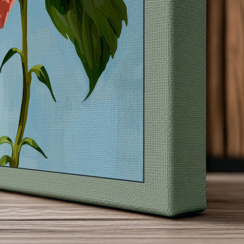 Hibiscus Study Botanical - Wrapped Canvas, 30x20 - 76.2 x 50.8 cm, Sage Border