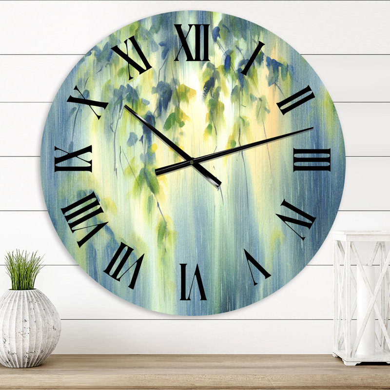 Oversized Rain Falling down in Lit Forest II Wall Clock, Small
