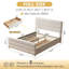  Lit plateforme tapissier de luxe avec 2 grands tiroirs en bois Braya, beige, double-1902453320-1902453302