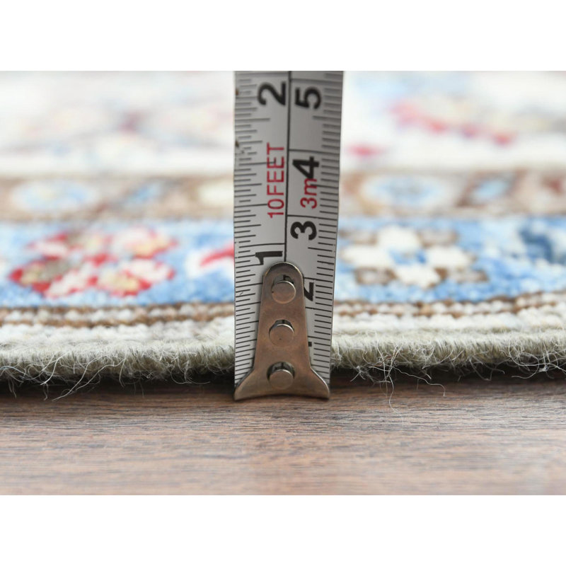 Tapis super Kazak en laine noué à la main bleu argent 7 pi 10 po x 9 pi 10 po 1BDD1C3E062E4A7395BDDA488BA00AB5