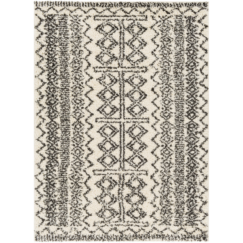 Tapis ivoire marocain Carleen, Rectangle 6 pi 7 po x 9 pi