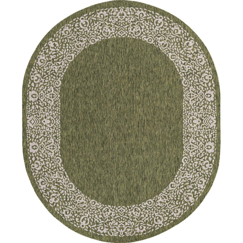 Finbar Oriental Indoor / Outdoor Rug, Oval 7'10" x 10'
