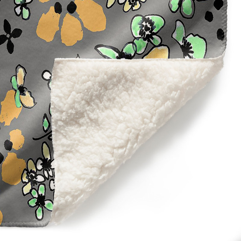 Couverture sherpa gris doux noir flodoodle, l 51 po x L 60 po