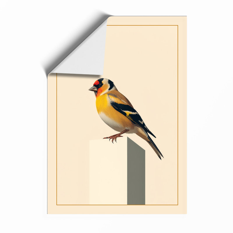 Songbird On Post Botanical - Print, Unframed, A2 - 59.4 x 42.0 cm