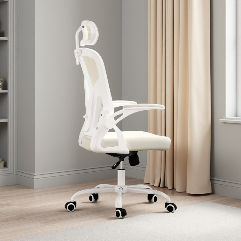 Chaise de bureau ergonomique, chaise de bureau à domicile avec appui-tête, chaise d'ordinateur à haut dossier avec accoudoirs et support lombaire réglable