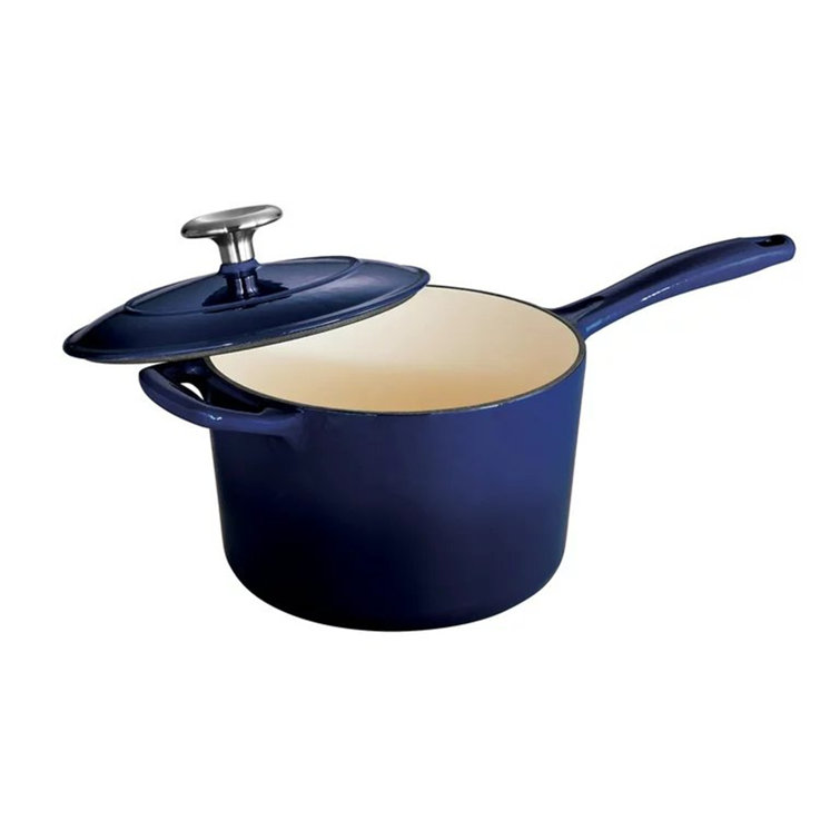 Lodge Cast Iron 6.5 Quart Enameled Dutch Oven, Indigo 