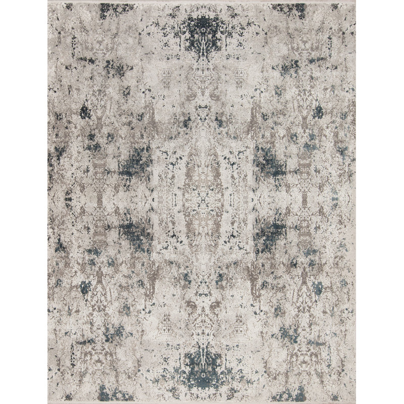 Santorini Abstract Area Rug in Gray, Rectangle 2'11" x 4'11"