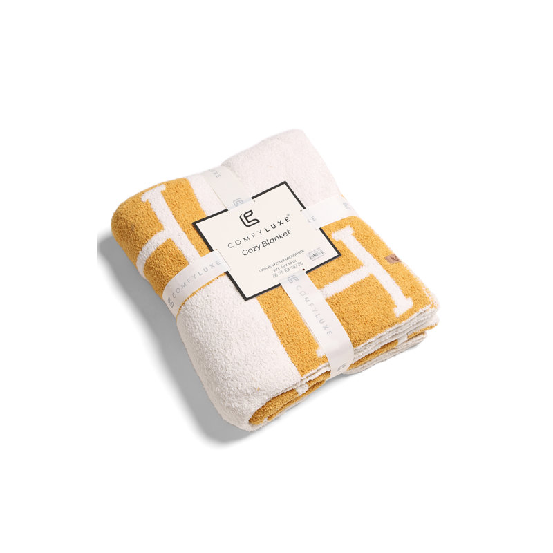 Jeté de lit de luxe Initiale «H» - Jaune