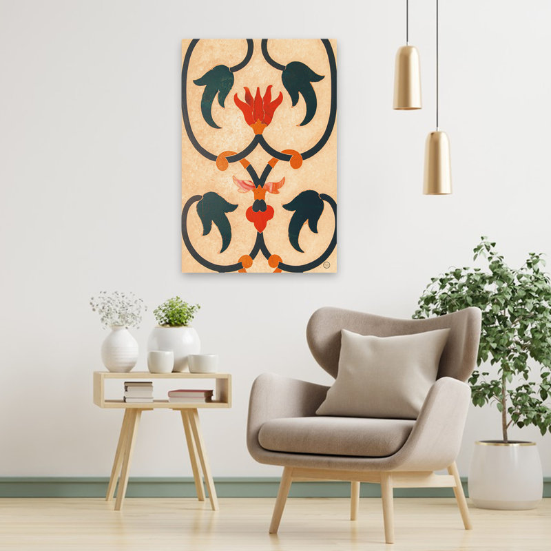 Mosaïque II - fleurs, art vert global, H 36 po x l 24 po