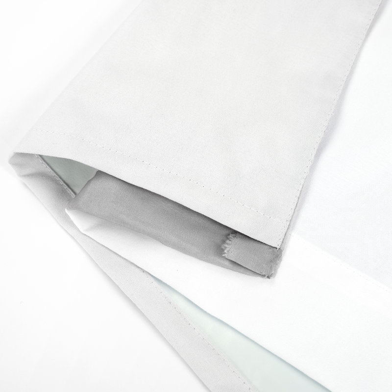 Block Border Blackout Curtain Single Panel, Gray