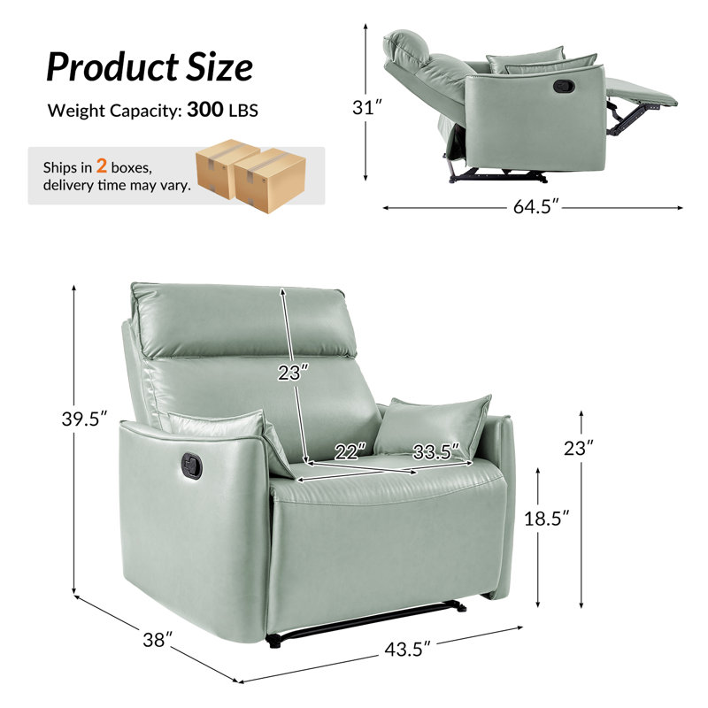 Fauteuil inclinable manuel Alanson, Sauge